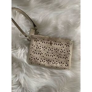 Coach wristlet small white